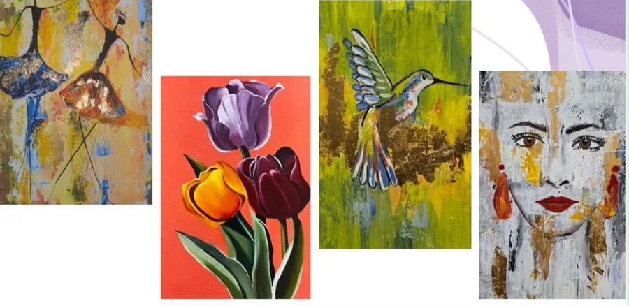 Referencias de pinturas en acrílico de la escuela